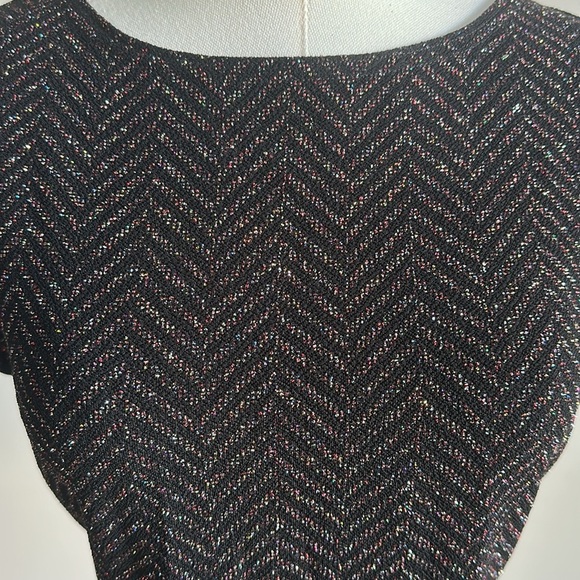 Vintage Women’s Retro Glam Feminine Going Out Peplum Metallic Knit Blouse Top 12 - Picture 2 of 6